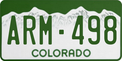 CO license plate ARM498