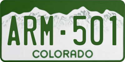 CO license plate ARM501