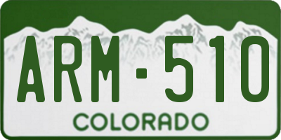 CO license plate ARM510