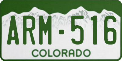 CO license plate ARM516