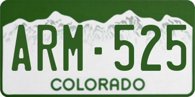 CO license plate ARM525