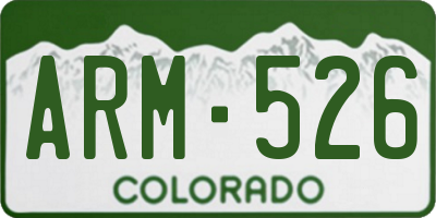 CO license plate ARM526