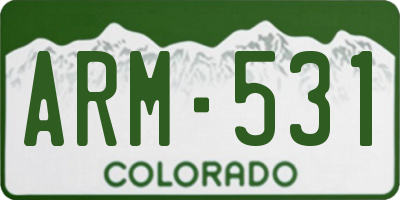 CO license plate ARM531