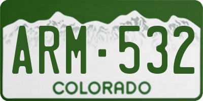 CO license plate ARM532