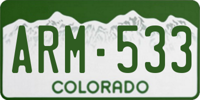 CO license plate ARM533
