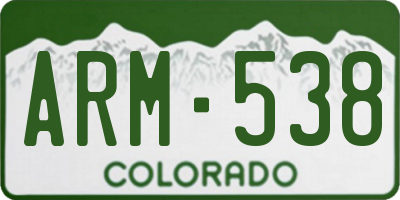 CO license plate ARM538