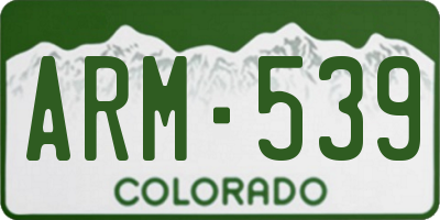 CO license plate ARM539