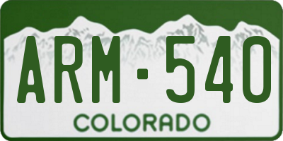 CO license plate ARM540