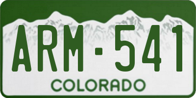 CO license plate ARM541