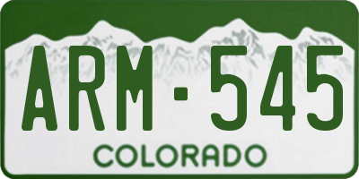 CO license plate ARM545