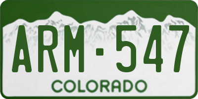 CO license plate ARM547