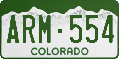 CO license plate ARM554