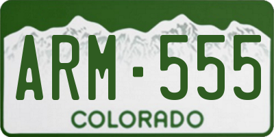 CO license plate ARM555