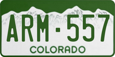 CO license plate ARM557