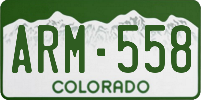 CO license plate ARM558