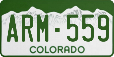 CO license plate ARM559