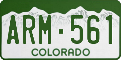 CO license plate ARM561