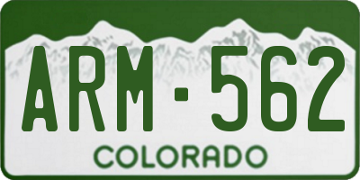 CO license plate ARM562