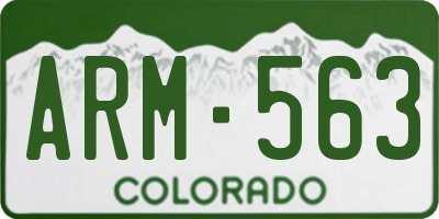 CO license plate ARM563