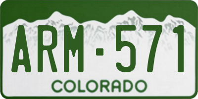 CO license plate ARM571