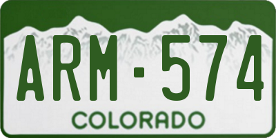 CO license plate ARM574