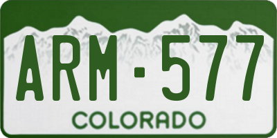 CO license plate ARM577