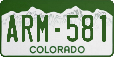 CO license plate ARM581