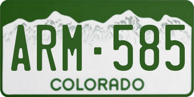 CO license plate ARM585