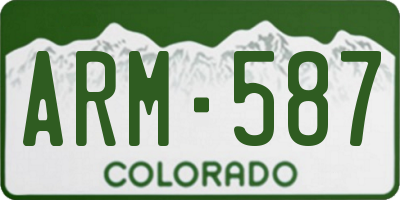 CO license plate ARM587