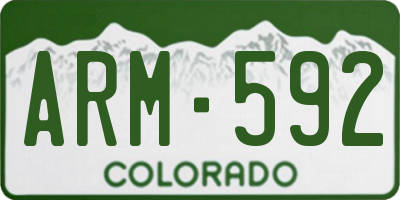 CO license plate ARM592