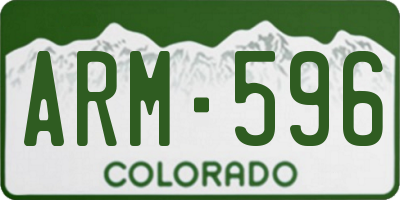CO license plate ARM596