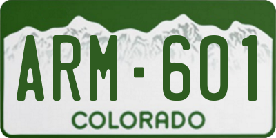 CO license plate ARM601