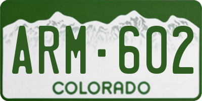 CO license plate ARM602