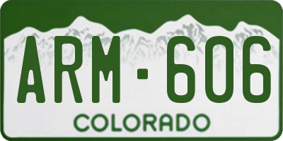 CO license plate ARM606