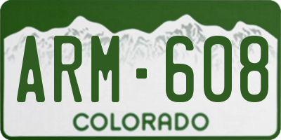 CO license plate ARM608