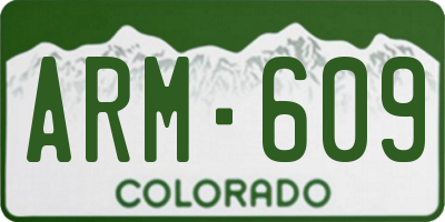 CO license plate ARM609