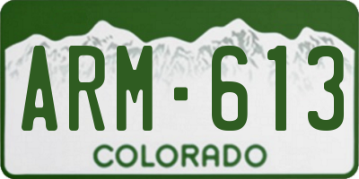 CO license plate ARM613