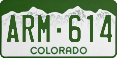 CO license plate ARM614