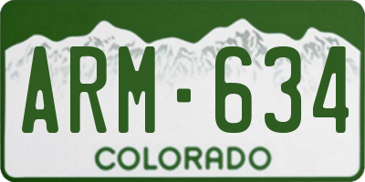 CO license plate ARM634