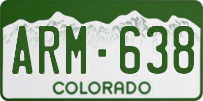 CO license plate ARM638