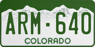 CO license plate ARM640