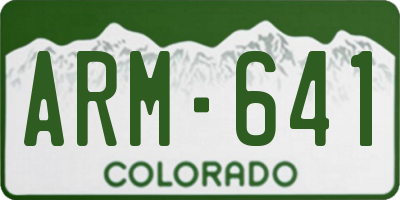 CO license plate ARM641