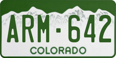 CO license plate ARM642