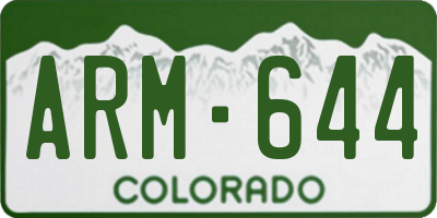 CO license plate ARM644