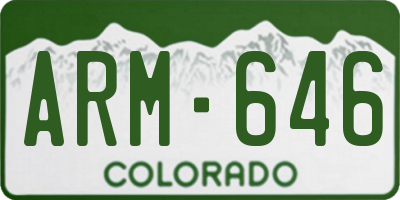 CO license plate ARM646