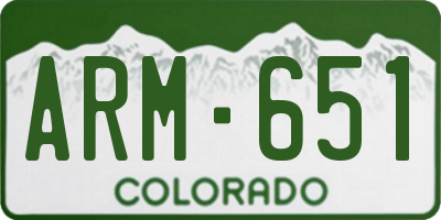 CO license plate ARM651