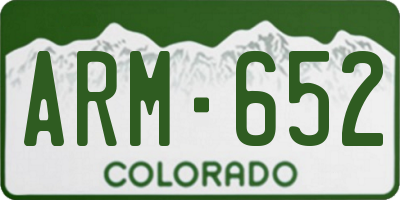 CO license plate ARM652