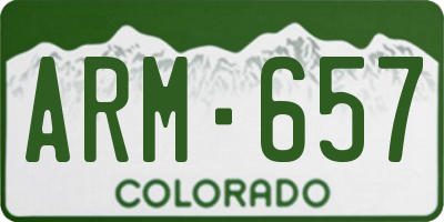 CO license plate ARM657