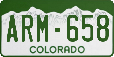 CO license plate ARM658