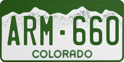 CO license plate ARM660